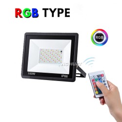 PROJECTEUR RGB 100W AVEC COMMANDE FLOOD LIGHT IP66