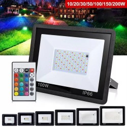 PROJECTEUR RGB 100W AVEC COMMANDE FLOOD LIGHT IP66
