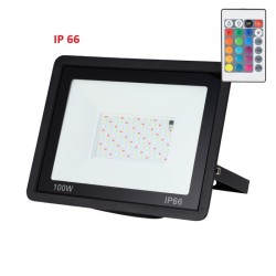 PROJECTEUR RGB 100W AVEC COMMANDE FLOOD LIGHT IP66
