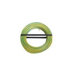 FIL RIGIDE H07V-U1.5 VERT-JAUNE (ROULEAU DE 100m)