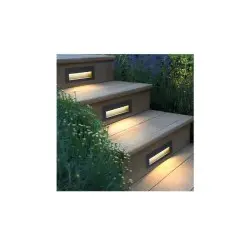 SPOT CONTRE MARCHE ENC ALU RECT NOIR 7W SMD WW