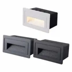 SPOT CONTRE MARCHE ENC ALU RECT NOIR 7W SMD WW