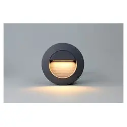 SPOT CONTRE MARCHE ENC ALU ROND 3W LED NOIR IP65 WW