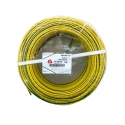 FIL RIGIDE H07V-U2.5 VERT-JAUNE (ROULEAU DE 100m)