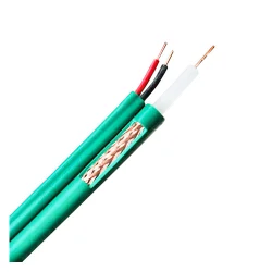 CABLE COAXIAL KX6+ AVEC ALIMENTATION VERT (au mètre)