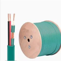 CABLE COAXIAL KX6+ AVEC ALIMENTATION VERT (au mètre)