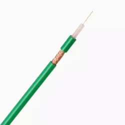 CABLE COAXIAL KX6+ AVEC ALIMENTATION VERT (au mètre)