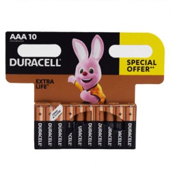 PILES ALCALINES AAA R3 DURACELL 1.5V